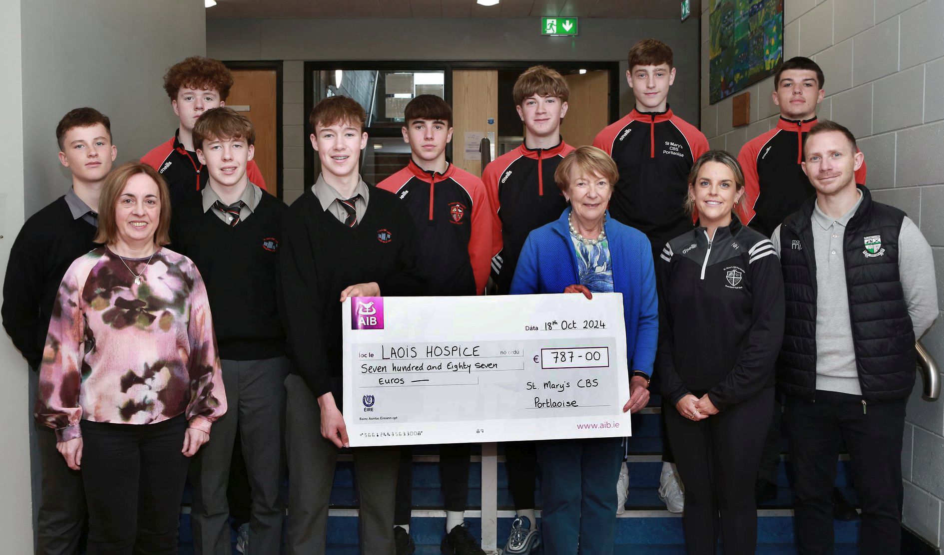 Staff and students of St. Mary’s CBS Portlaoise raise funds for Hospice